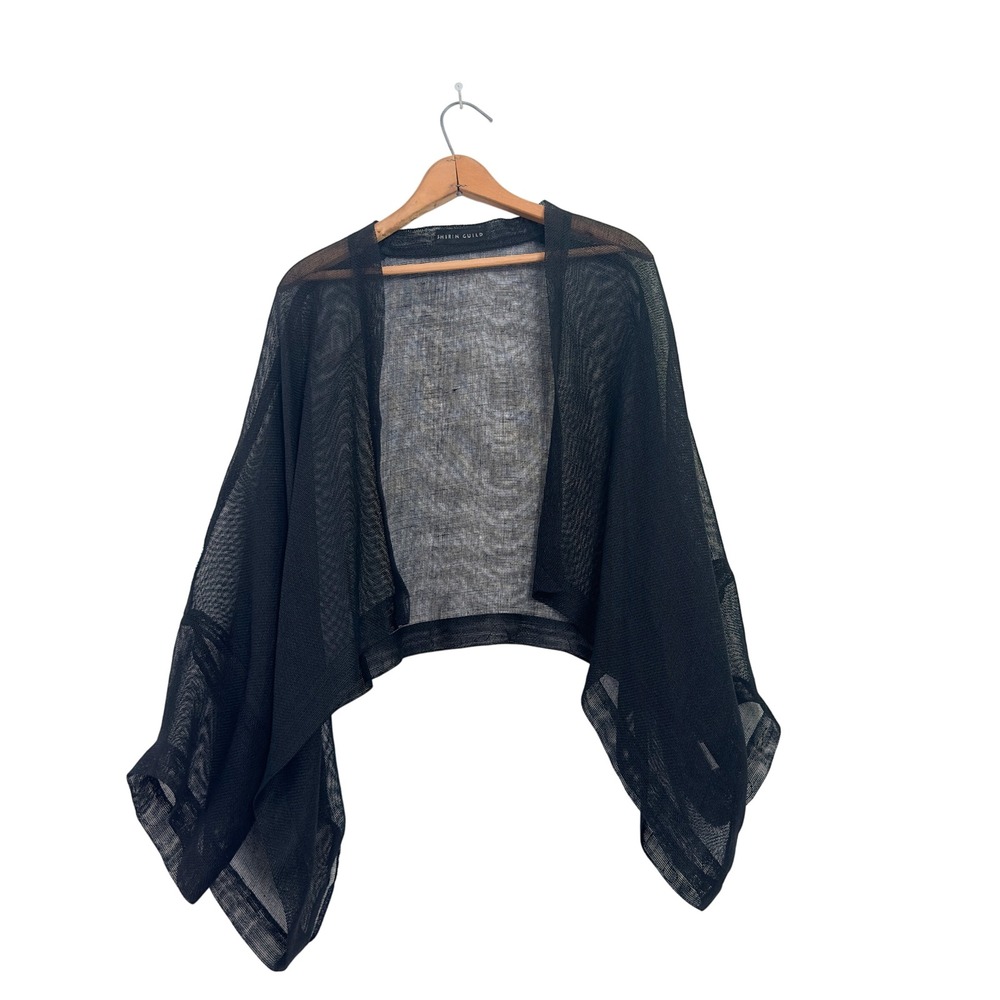 Vintage 90's Shirin Guild Shrug Black 100% Linen - OS